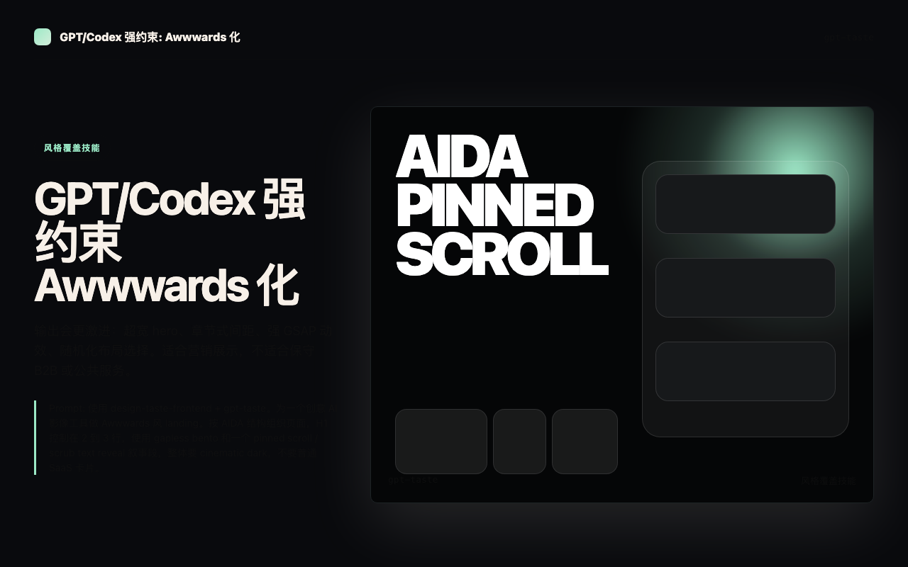 GPT/Codex 强约束: Awwwards 化